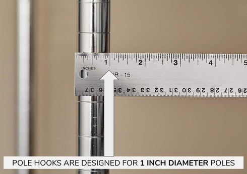 Shelf Pole Hooks 5-Pack, 2" Chrome All Purpose for Garage Shelving Storage Organization