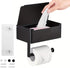 Frandilo Toilet Paper Holder with Shelf, Wipe Holder for Bathroom, Wipes Dispenser Storage,