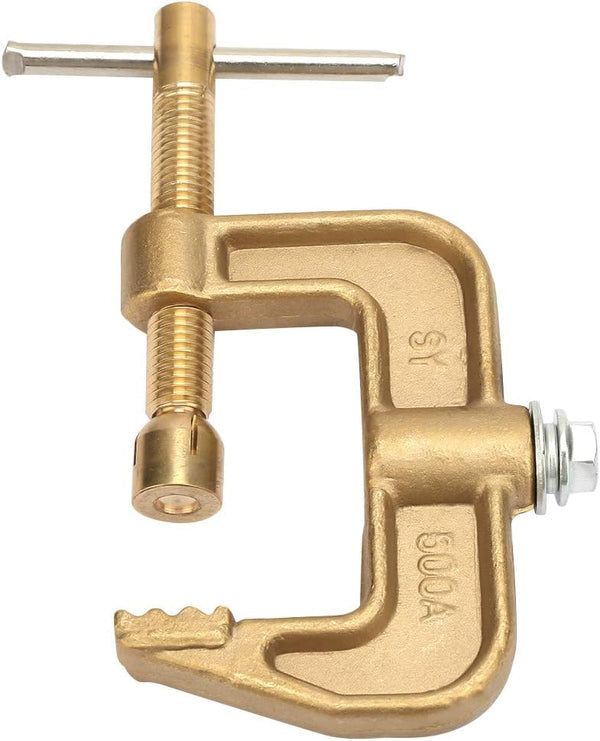 500A Brass Welding Ground Clamp - Classical G Shape Earth Clamp for Welding Machine