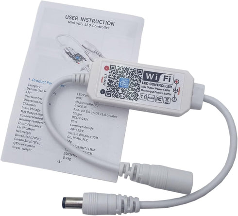 TOPXCDZ LED Smart WiFi Controller, Single Color LED Strip Lights WiFi Controller Compatible