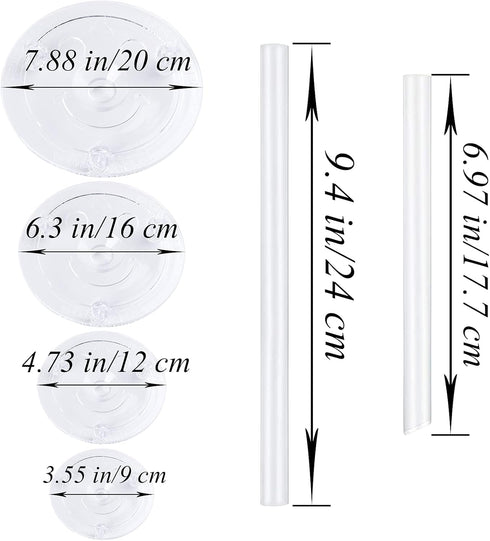 QPEY Cake Sticks Support Rods with 4PCS White Plastic Cake Separator Plates, 32 PCS Rods for Multi-Tiered Cake