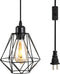 Laihezz Black Metal Plug in Pendant Light, Hanging Light Fixture with Plug in