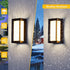 18W 3000K IP64 (1 Pack) LANFU LED Modern Rectangular Outdoor Wall Sconce Outside Light for House Patio, Black with Full