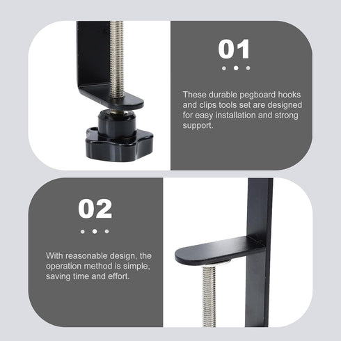 ARTSEWPLY 2 Pieces Vertical Pegboard Install Clips Pegboard Accessory Brackets for Industrial and Workbench Storage
