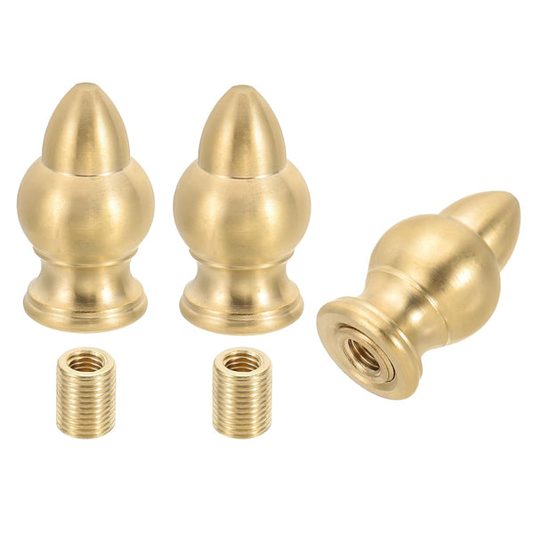 PATIKIL 17.5 x 31mm Lamp Finials Caps Knob, 3 Set Solid Brass Lamp