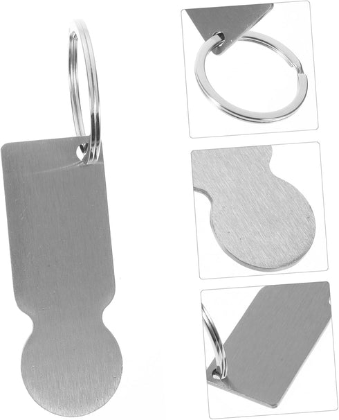 DOITOOL Stainless Steel Shopping Trolley Keychain Token Creative Heat Transfer Opener for Supermarket Carts Blank
