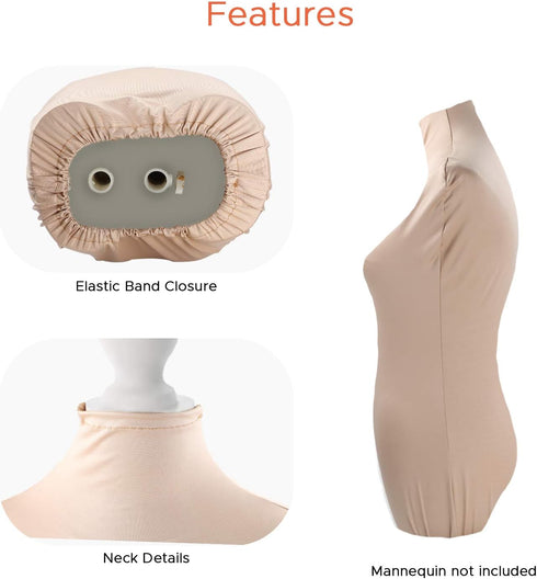 NAVADEAL Light Nude Fabric Cover for Fashion Designer Retail Boutique Store Dress Form Dummy