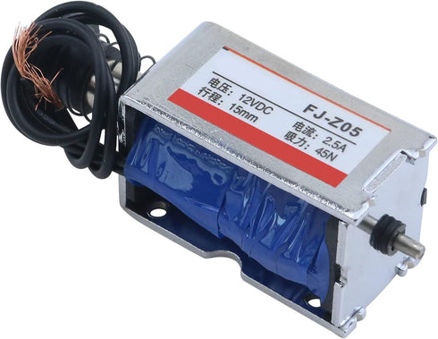 Antrader JF-Z05 DC 12V 2.5A Magnetic Solenoid, 45N Push Open Frame Electromagnet
