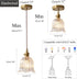 YJQHXY 6.56 E26 Hardwired Pendant Light with Flower Glass Shade Adjustable FT Twisted Cord, Socket, Brass Finish
