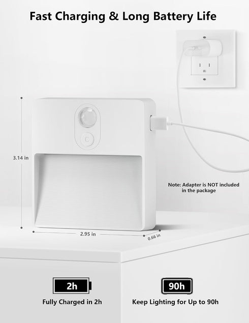 Closet 2 Packs Motion Sensor Night Light Indoor, Rechargeable Battery Operated Lights with RGB Lights, Magnetic Stick