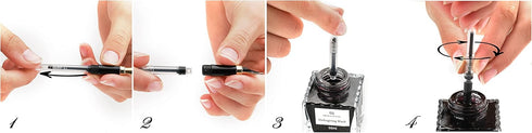 Dryden Designs Fountain Pen with Medium and Fine Nibs, Luxury Box, Ink Cartridges, Royal Red
