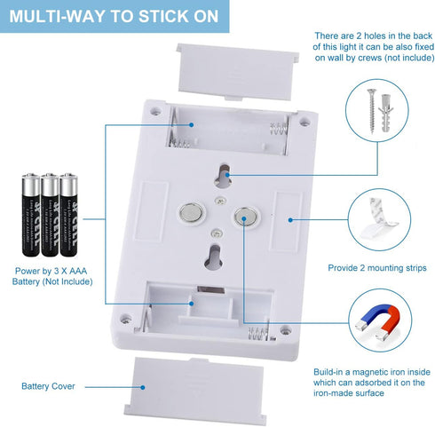 Closet RV(6 Pack) LINLUX Battery Operated Switch LED Lights, Portable Tap Light, Push Light, COB LED Cordless Night
