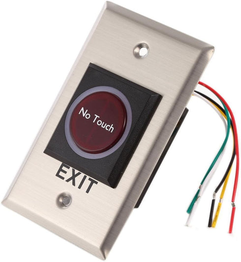 Contactless Non Touch Exit Switch,Infrared Sensor Exit Button Door Release Switch Automatic Switch with LED Indication for Door Security Alarm Access Control System by MENGQI-CONTROL
