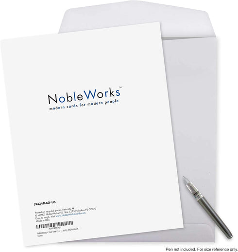 NobleWorks 4th Wedding Milestone Anniversary Notecard, Jumbo 8.5 x 11 with Envelope for Men and Women