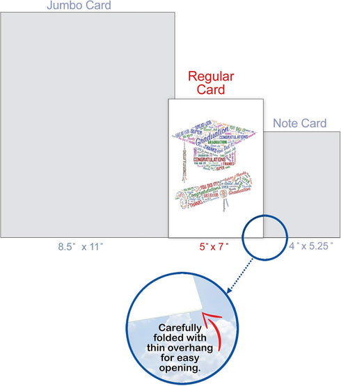 The Best Card Company Graduation Greeting Card with Envelope, Congratulations Graduate Notecard for School, College