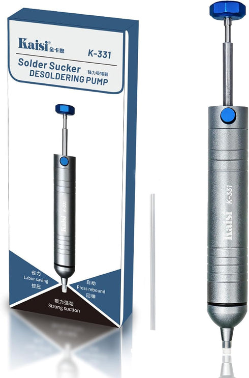 Kaisi Solder Sucker, No Clog Desoldering Pump with Powerful Vacuum Suction for Solder Removing