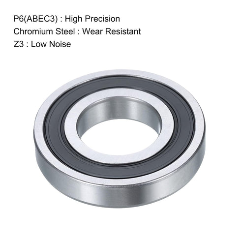uxcell 4 Pcs 16004-2RS Deep Groove Ball Bearing, 20mm x 42mm x 8mm, High Carbon Chrome Steel