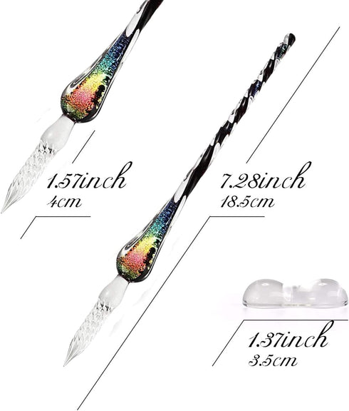 Glass Dip Pen Set, Calligraphy Pen, Crystal Signature Pen for Art, Writing, and Business Gift