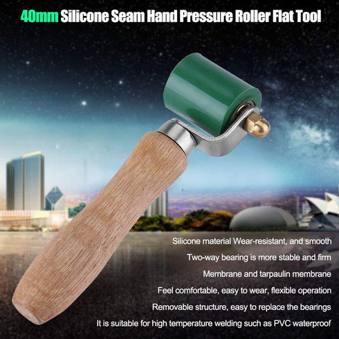 Silicone Roller, 40mm High Temperature Hand Roller Tool for PVC/TPO/EPDM Roofing and Vinyl Decking