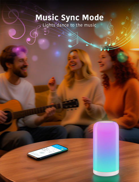 70+ Room(2.4GHz DAYBETTER BGRIC Smart Bedside Lamps, Touch Lamps for Nightstand, Compatible with Alexa and Google Home