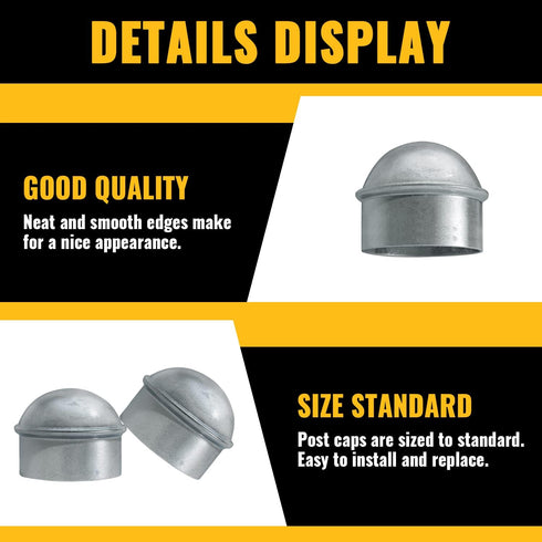 VIVIDA 1-3/8" Chain Link Fence Post Cap, Galvanized Steel, 2 PCS for 1-3/8" OD Post