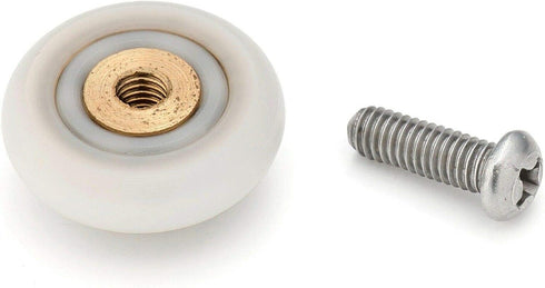 Set of 4pcs 19mm Stainless Steel Shower Door Wheels Rollers, White, 19mm x 4mm