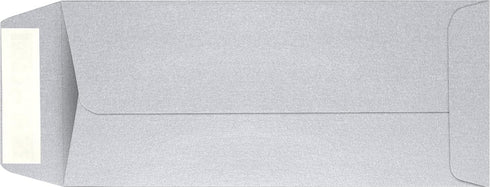 LUXPaper #10 Policy Business Envelopes | Peel & Press | 4 1/8" x 9 1/2" | Silver Metallic | 80lb. Text | 50 Qty
