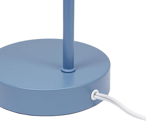 LD1080-BLU 16" Simple Designs Sleek Essentials Modern Industrial Metal Desk Lamp with Clear Glass Shade, for Office