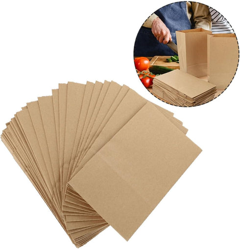 18x11x32cm, 60g 100pcs Packaging GALPADA Brown Kraft Paper Bags for Bread and Snacks, Food-grade Greaseproof Lunch