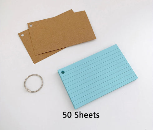 YIHUANYIFA 150pcs 3x5 Inches (3 A-150pcs) Colored Index Cards Flash Cards with Ring Lined Ruled Study Card
