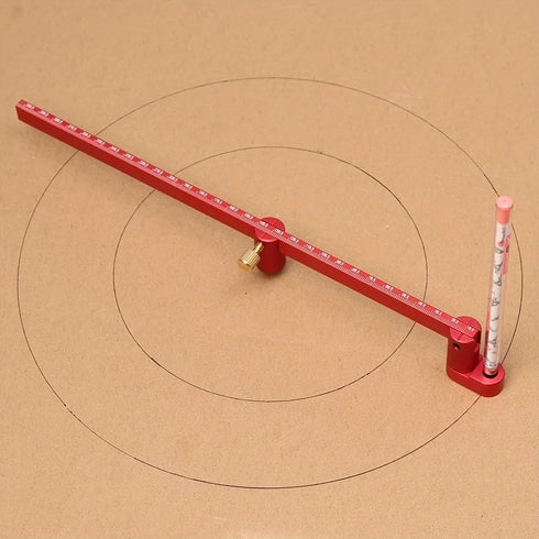 300mm Large Woodworking Compass Tool, Circle Ruler Marking Gauge, Woodworking Compass Scriber (Red)