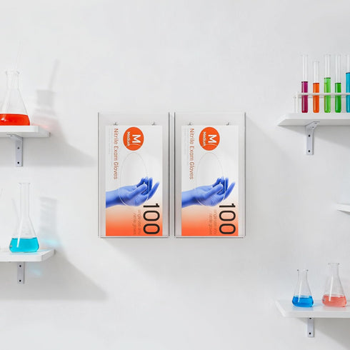 Yieach 3 Pack Acrylic Glove Holder for Wall Mount With Adhesive,No-Drill Latex Glove Box & Dispenser,Disposable Medical