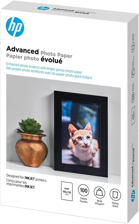 4x6 100 (Q6638A) HP Advanced Photo Paper, Glossy, in, sheets