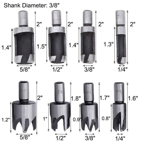 Eagles 14-Pack Woodworking Tool Set, 8PCS Carbon Steel Wood Plug Cutter Drill Bit Set