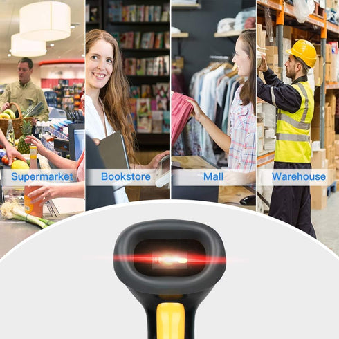 Eyoyo EYH2 2D PDF417 Handheld USB Barcode Scanner, Wired Automatic QR Code Scanner Data Matrix Bar Code Reader