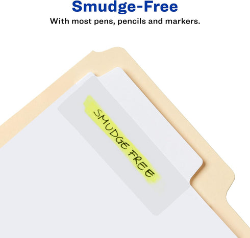 Avery Ultra Tabs / File Tabs 3" x 1.5" / 2-Side Writable, White / 24 Tabs Per Pack, 2-Pack, 48 Total