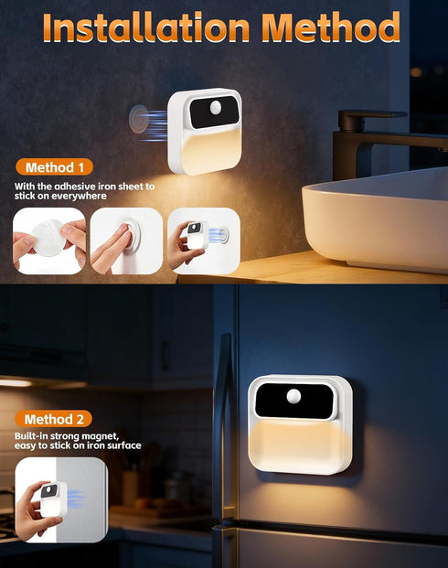 Indoor,2500mAh 3 Pack) Stair Lights Rechargeable, Wireless Motion Sensor Night Light,Adjustable