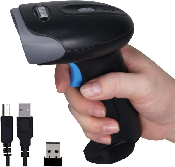 Rabitpos 1D 2D QR Barcode Scanner Wireless, Handheld Cordless Bar Codes Reader with