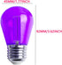S14 Purple Replacement Light Bulbs, 2W LED Edison, Shatterproof Waterproof Decorative Bulb, E26 Base, 15 Pack