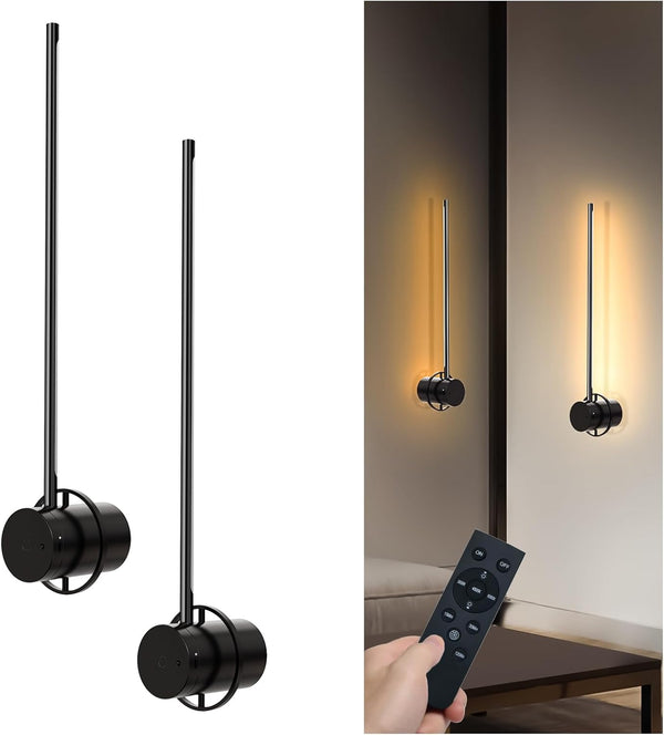 Wireless Wall Sconces Set of Two, 23.6" Rechargeable Art Display Light, 3