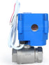 Motorized Ball Valve 3/4", Full Port Stainless Steel, 2 Wire Auto Return, Electric Shut Off, 9-24V AC/DC