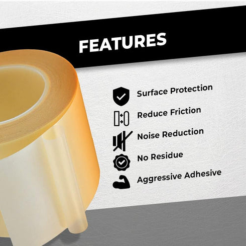 WOD SPT7A UHMW Polyethylene Transparent Film Slick Tape, 3/4 inch x 36 yd, Aggressive Adhesive