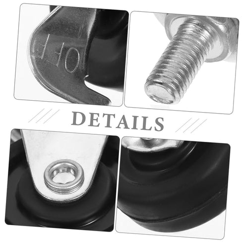 4pcs Beaupretty Threaded Stem Trolley Caster Wheels with Brake Rubber Swivel Casters for Rolling Cart and Furniture