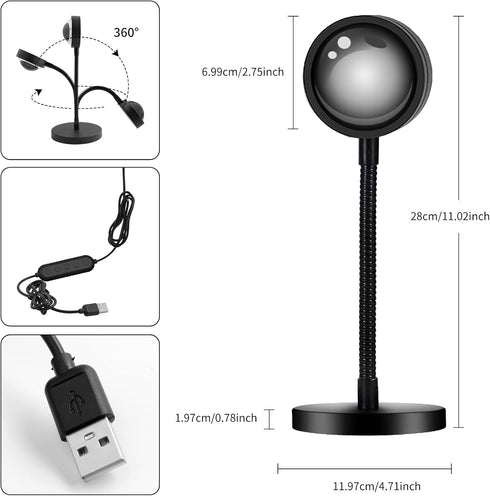 Sunset 360 Sunset Neroupe Lamp Projector with APP & Button Control, Degree Rotation Multiple Colors Changing LED Lamp