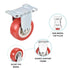2" 4 Pack 132Lbs PATIKIL Rigid Caster Wheels, Silent Fixed Plate Casters with Screws Each Load Capacity for Furniture