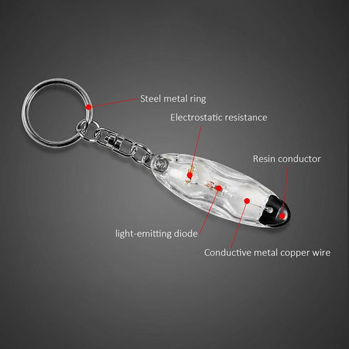 1Pc Blue Car Static Human Body Static Eliminator, Anti-Static Keychain ESD Tool, Car Static Electricity Releaser
