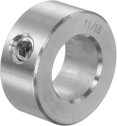 HARFINGTON 11/16" Bore Shaft Collar, 304 Stainless Steel Set Screw Collars, 1-1/4" OD, 9/16" Width for Wheel Barrow Axle