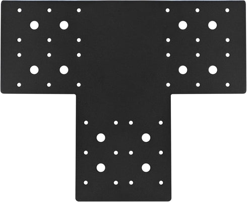 eoere 4 PCS Black T Strap Flat Tee Mending Plate, 13 Gauge Steel T Bracket for 6x6 Post and Beam