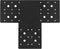 eoere 4 PCS Black T Strap Flat Tee Mending Plate, 13 Gauge Steel T Bracket for 6x6 Post and Beam