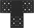 eoere 4 PCS Black T Strap Flat Tee Mending Plate, 13 Gauge Steel T Bracket for 6x6 Post and Beam